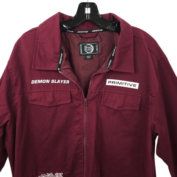 Primitive x Demon Slayer Tanjiro Kamado Utility Jacket L Full Zip Snap Pockets - Picture 13 of 16